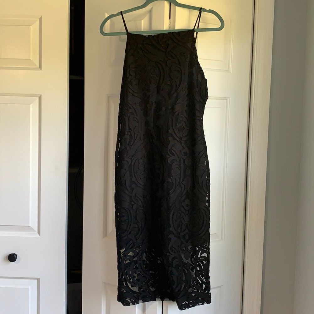 Black Lace Midi Dress
